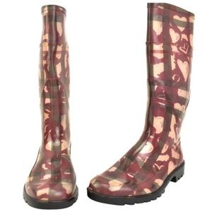 Burberry Heart Check- Patterned Rain Boot